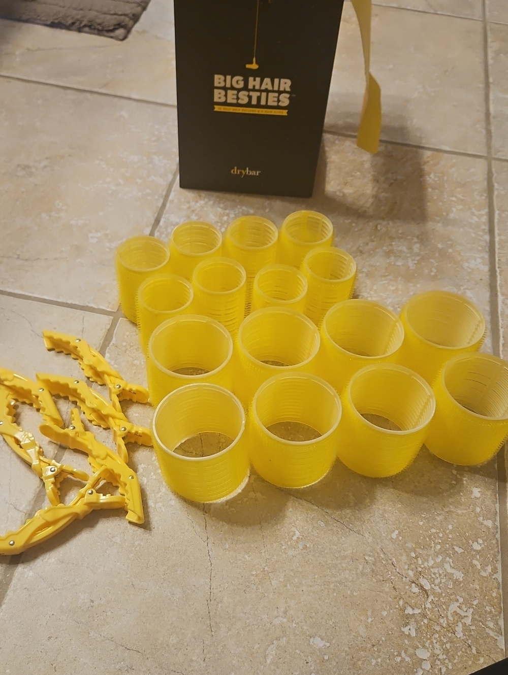 Drybar Yellow Hair Rollers and Clips Set